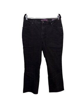Gloria Vanderbilt Amanda Barely Boot Black Denim Jeans Size 14 Classic Fit Stret